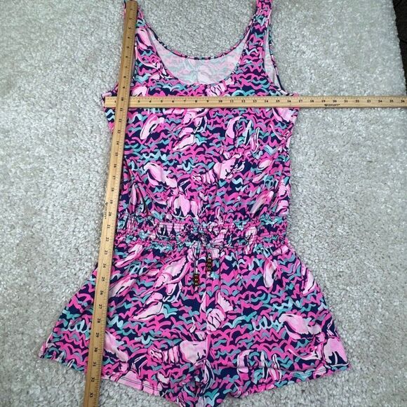 Lilly Pulitzer Tala Romper Lobstah Roll Pink Navy XL - Picture 9 of 12